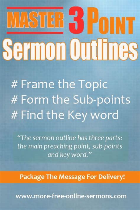 Expository preaching grounds the message in the text so that all the sermon's points emerge from the text, and it focuses in the text's major ideas. . Baptist three point sermons
